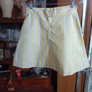 27" Vintage 1970's Womens Skirt YELLOW FLECK handmade Sewn TENNIS SKIRT